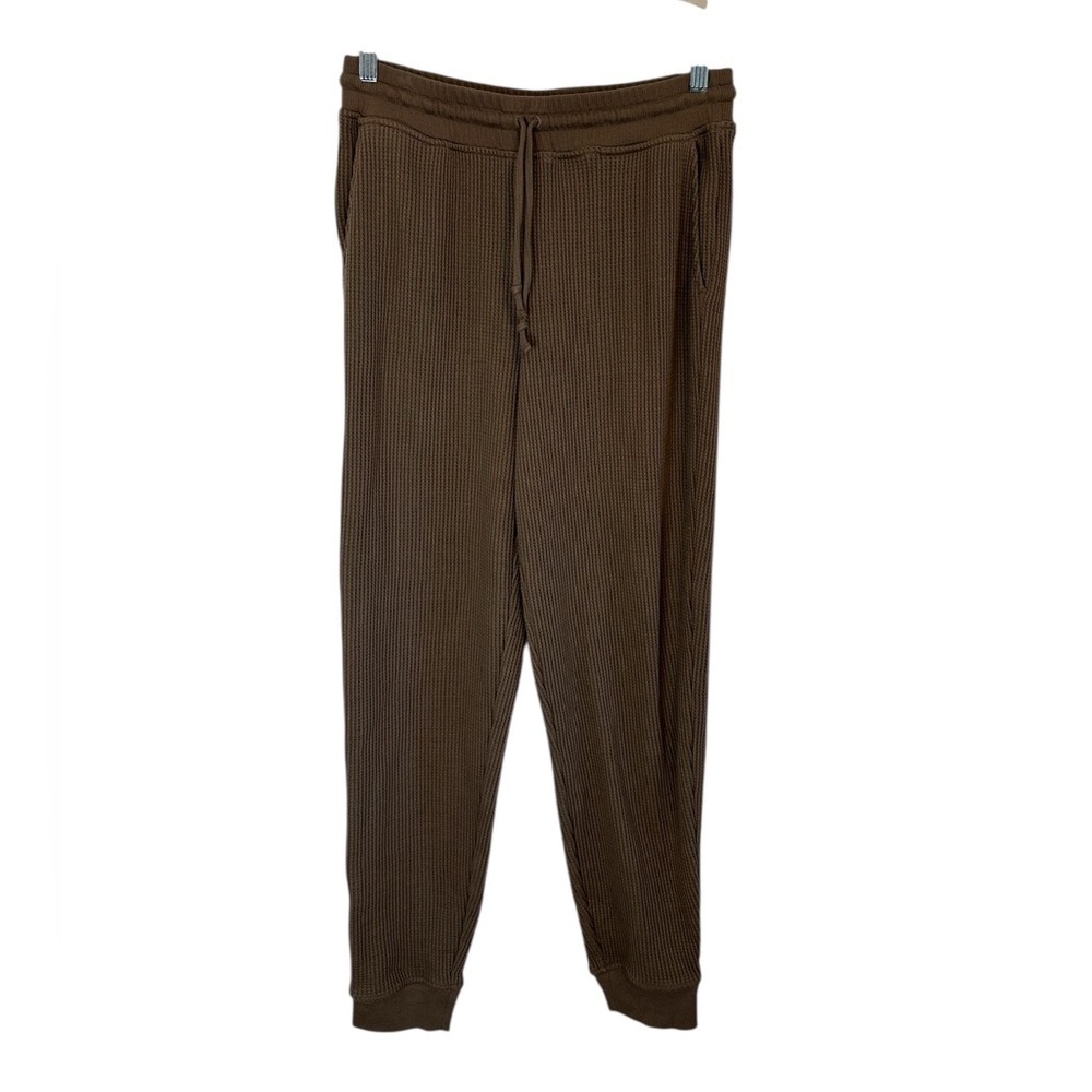 NUUDS Waffle Knit Lounge Jogger Mocha Size M - Picture 2 of 6